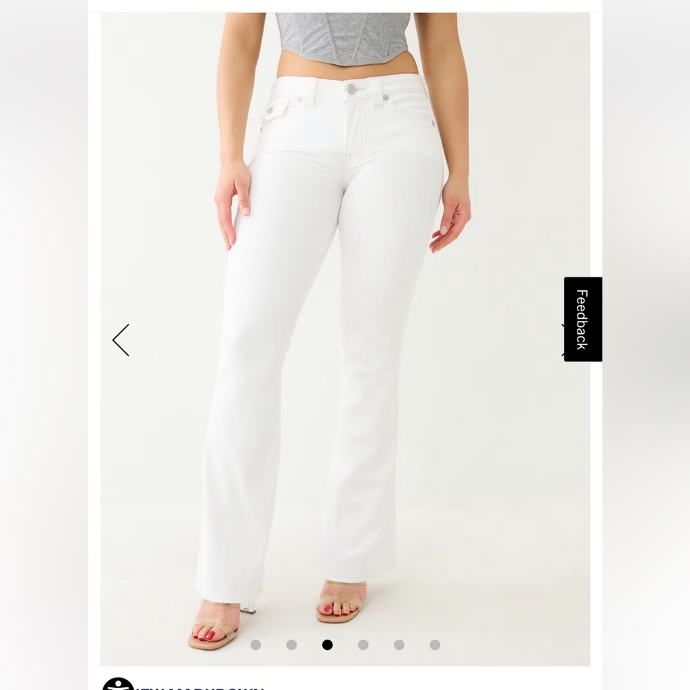 True Religion Becca white jeans,size 27 mid rise bootcut
